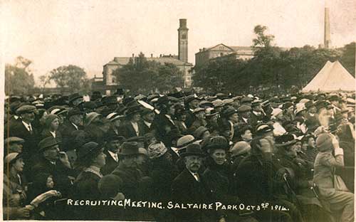 Recruitment meeting, Saltaire Park, 3 October 1914