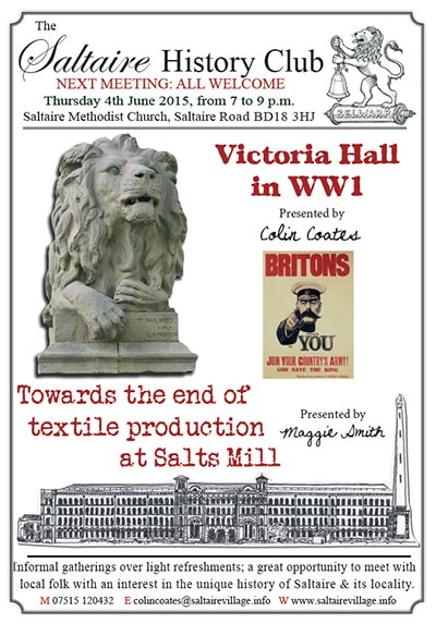 Saltaire History Club, 4 Sept 2014