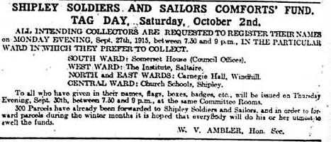 Saltaire War Diary, 24 Sept 1915