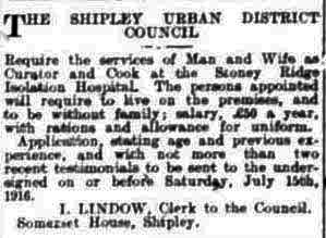 Saltaire War Diary July 1916
